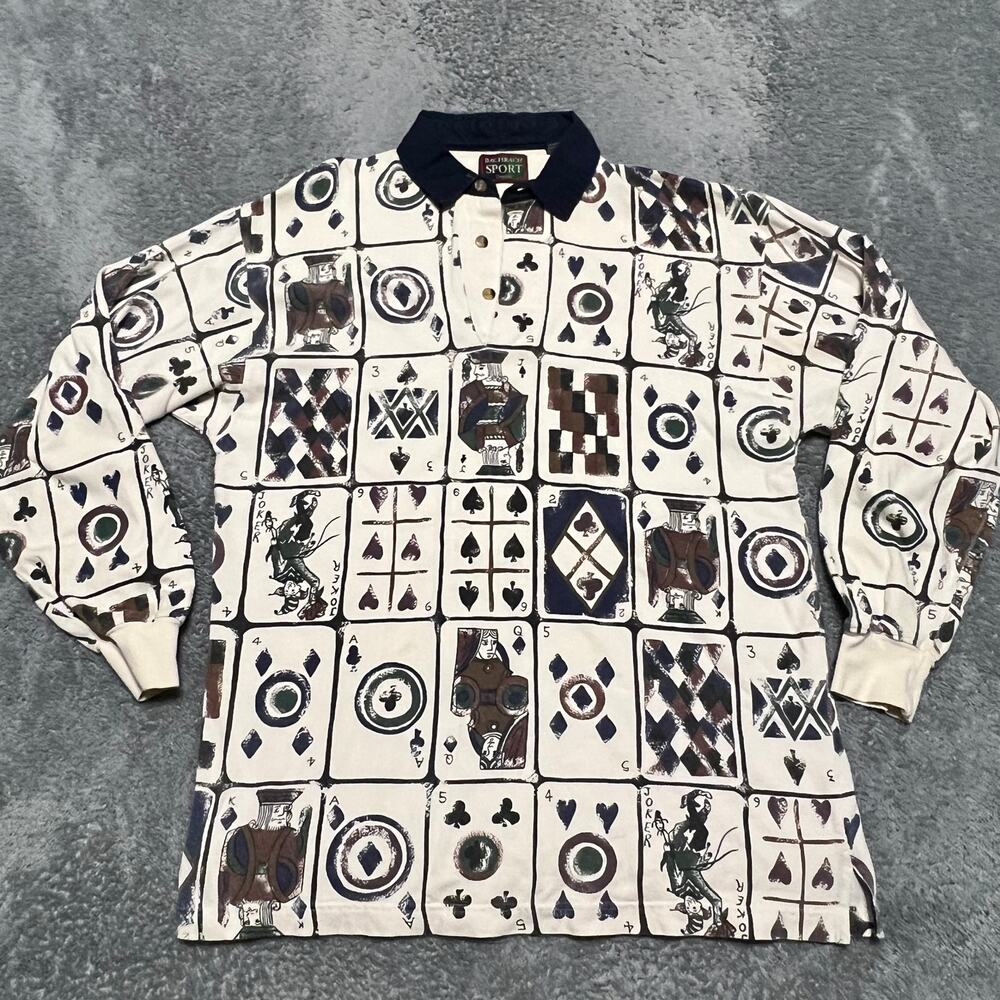 Bachrach Long Sleeve Shirt Mens Large Playing Cards